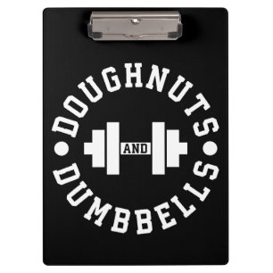 Doughnuts and Dumbbells - Carbs - Funny Workout Clipboard