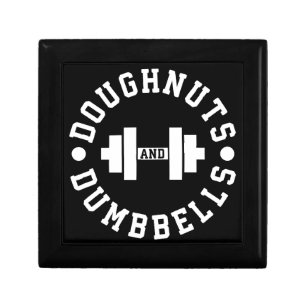Doughnuts and Dumbbells - Carbs - Funny Workout Jewelry Box