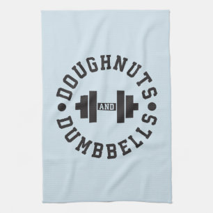 Doughnuts and Dumbbells - Carbs - Funny Workout Kitchen Towel