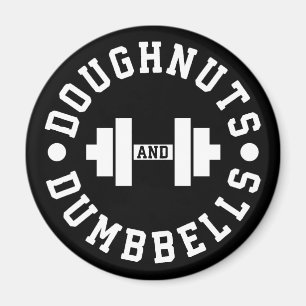 Doughnuts and Dumbbells - Carbs - Funny Workout Magnet