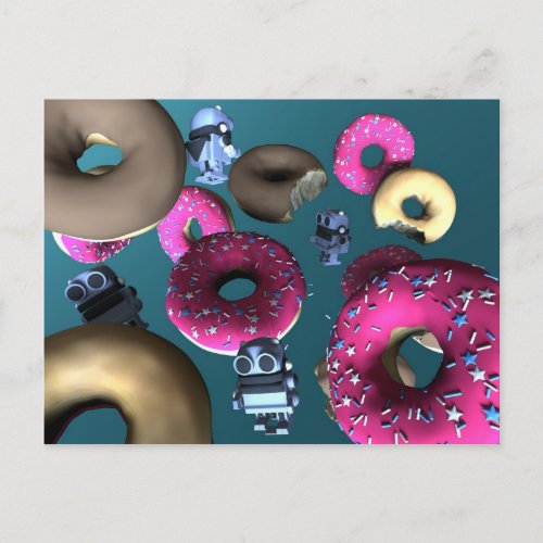 Doughnuts and Toy Robot 03 Postcard