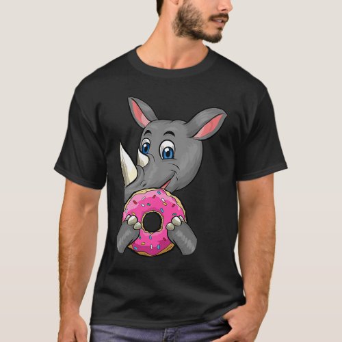 Doughnuts Cute Giant Rhino Mania Unique T_Shirt