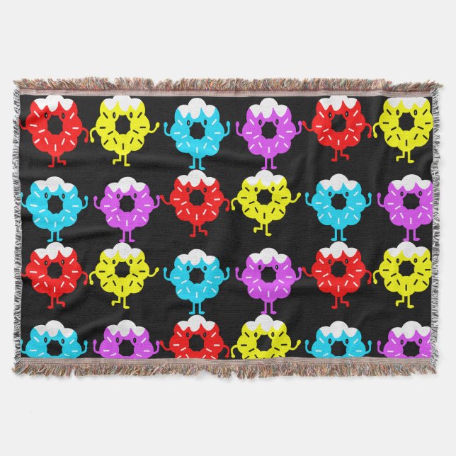 Doughnuts Donut Lovers Throw Blanket (Front)