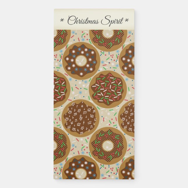 Doughnuts in Christmas Spirit Magnetic Notepad (Front)