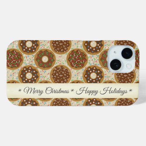 Doughnuts Merry Christmas Happy Holidays iPhone 15 Case
