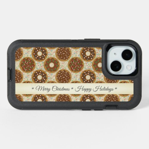Doughnuts Merry Christmas Happy Holidays iPhone 15 Case