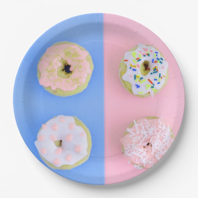 Doughnuts pastel paper plates (Front)