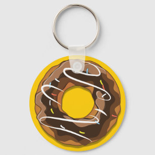 Doughnuts with chocolate icing keychain