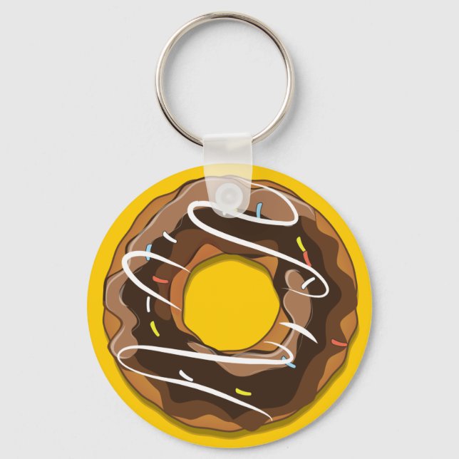 Doughnuts with chocolate icing keychain (Front)