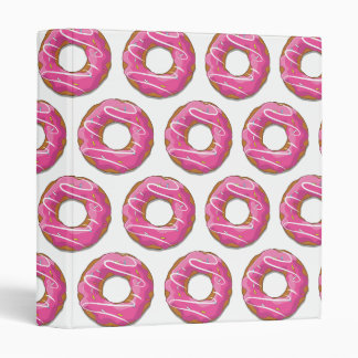 Doughnuts with pink icing 3 ring binder