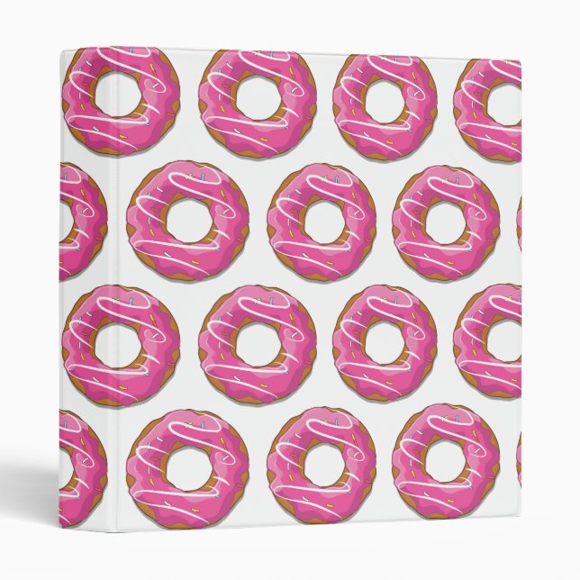 Doughnuts with pink icing 3 ring binder (Front/Spine)