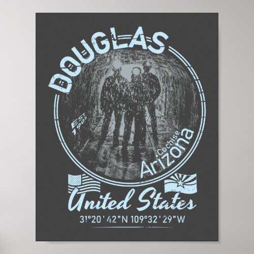 DOUGLAS ARIZONA _ MINER VINTAGE POSTER