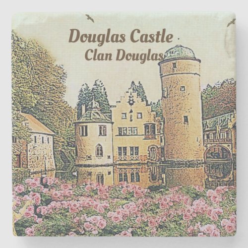 Douglas Castle  Seat Of Clan Douglas Stone Coaster