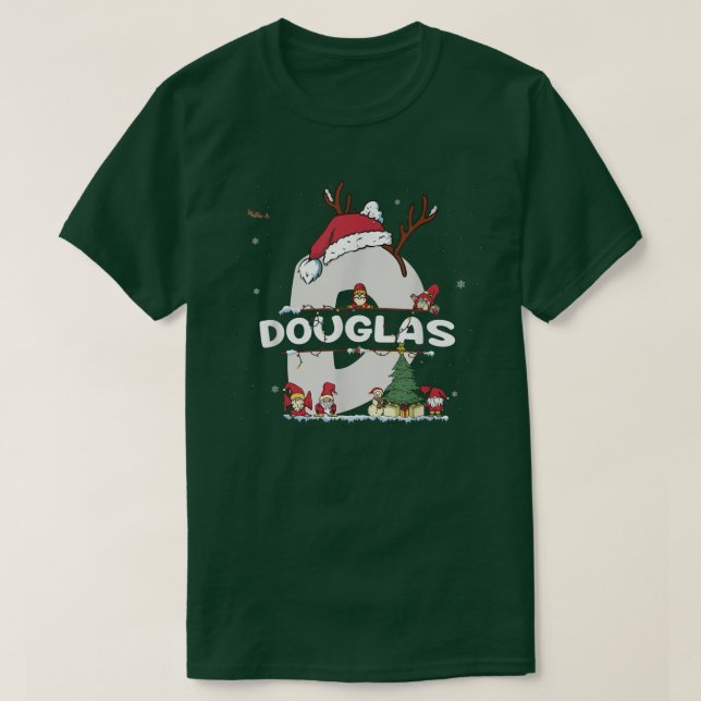 Douglas Christmas Shirt w Douglas Name for funny X (Design Front)