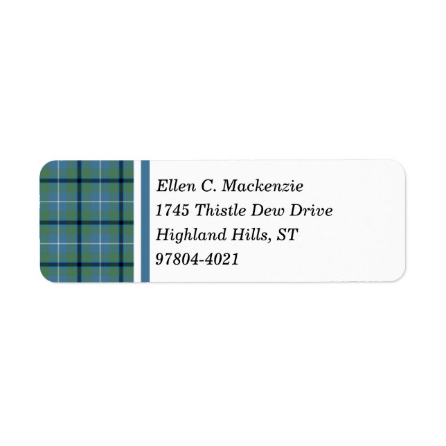 Douglas Clan Ancient Light Blue Tartan Label (Front)