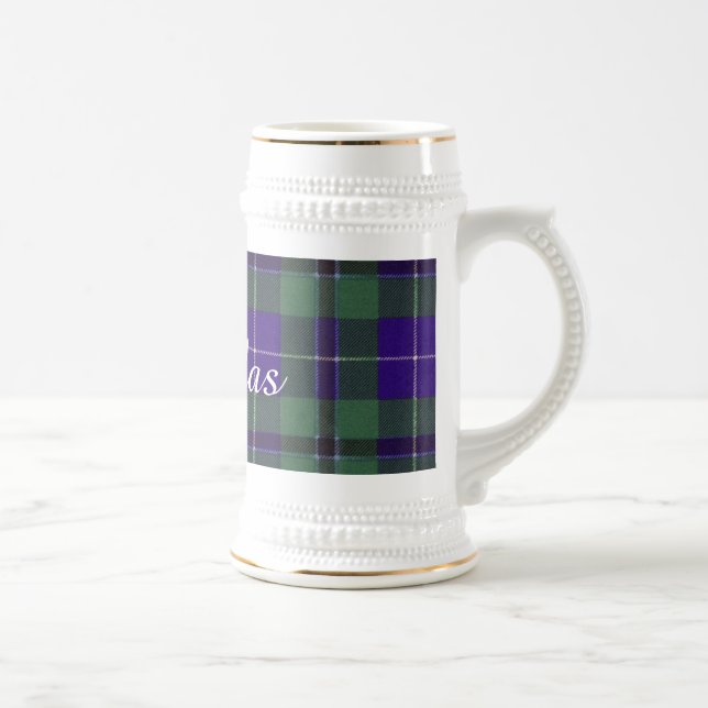 Douglas clan Plaid Scottish tartan Beer Stein (Right)