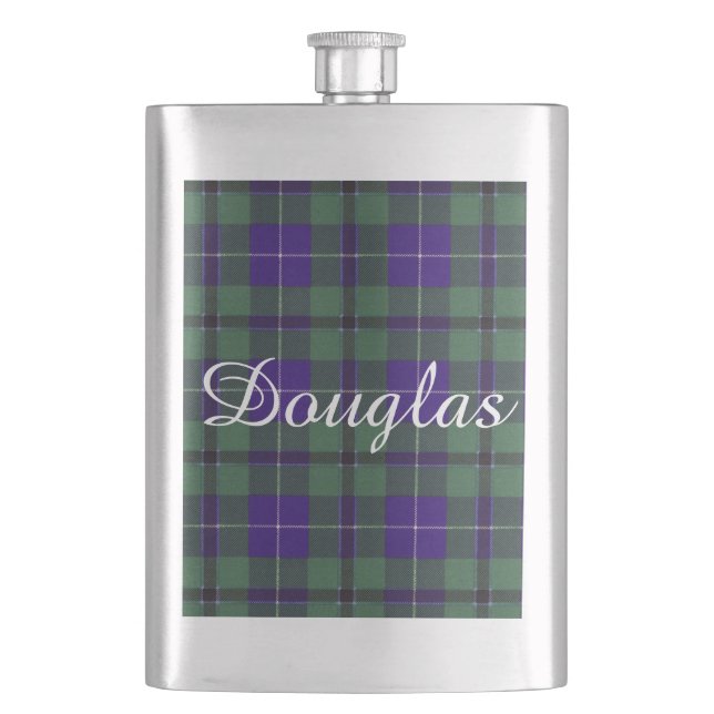 Douglas clan Plaid Scottish tartan Flask (Front)