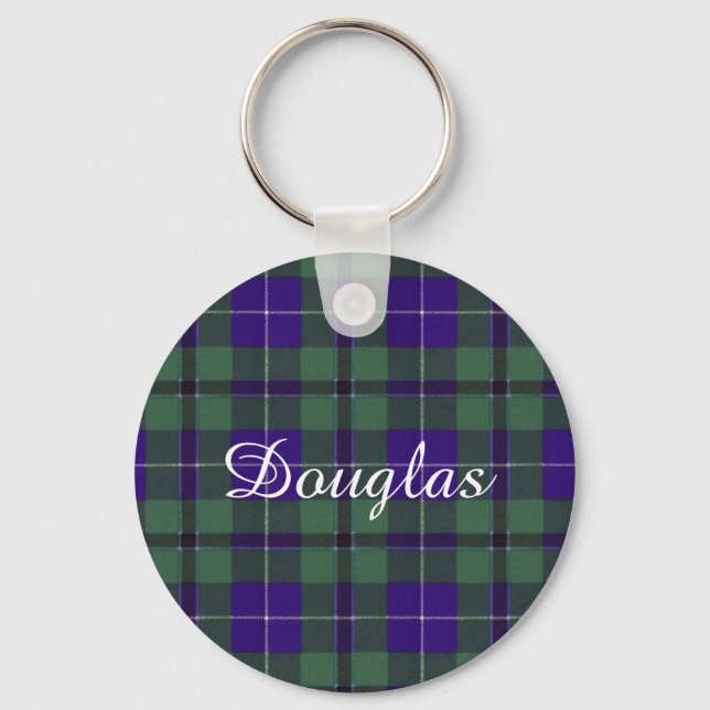 Douglas clan Plaid Scottish tartan Keychain (Front)