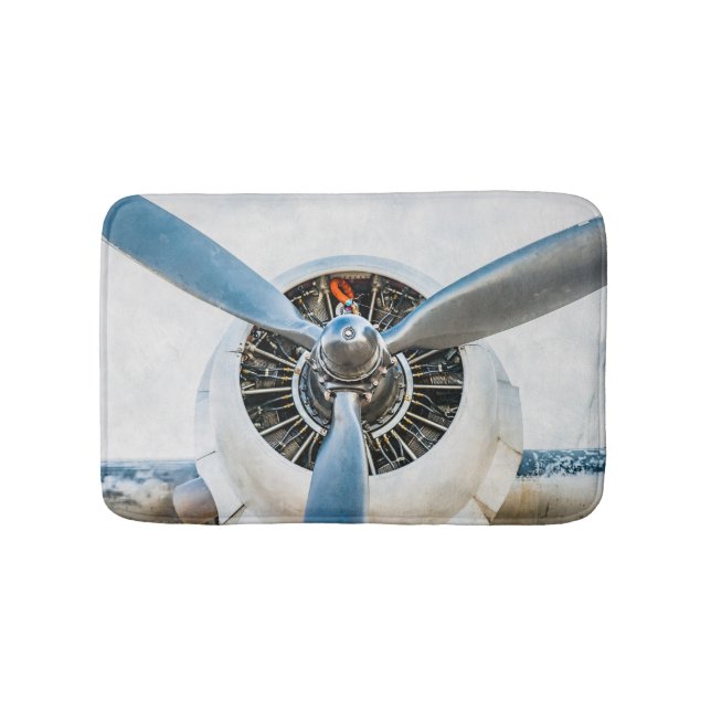 Douglas DC-3 Aircraft. Propeller Bathroom Mat (Front)