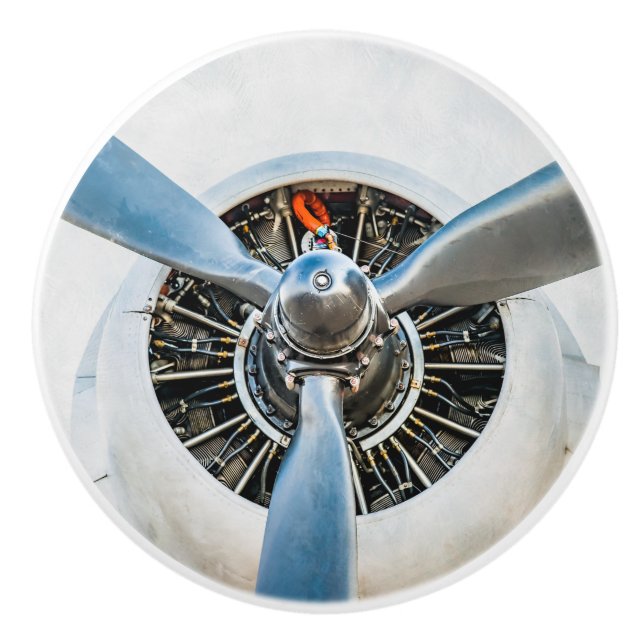 Douglas DC-3 Aircraft. Propeller Ceramic Knob (Front)