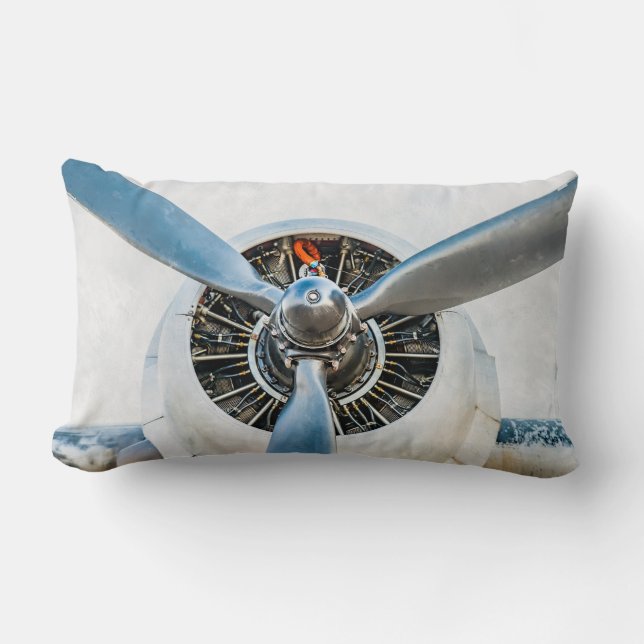 Douglas DC-3 Aircraft. Propeller Lumbar Pillow (Front)