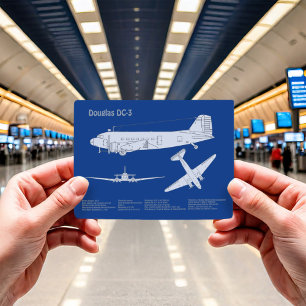 Douglas DC-3 - Airplane Blueprint Drawing Plan ABD Postcard