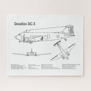 Douglas DC-3 - Airplane Blueprint Drawing Plans BD Jigsaw Puzzle