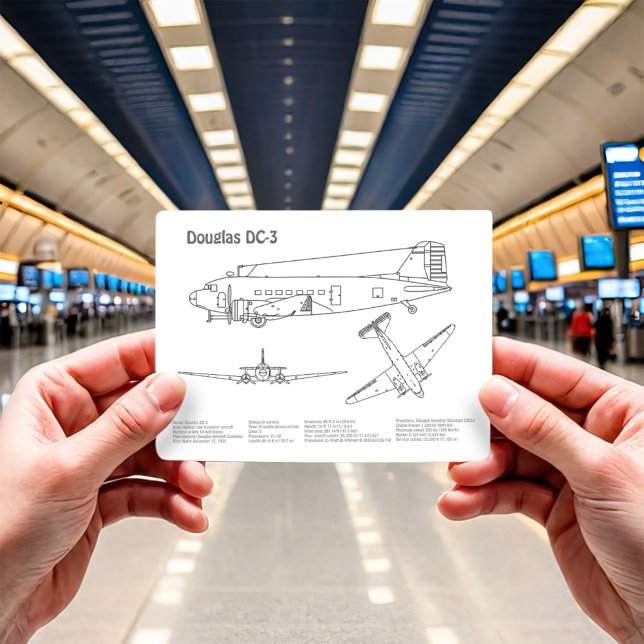 Douglas DC-3 - Airplane Blueprint Drawing Plans BD Postcard (Creator Uploaded)