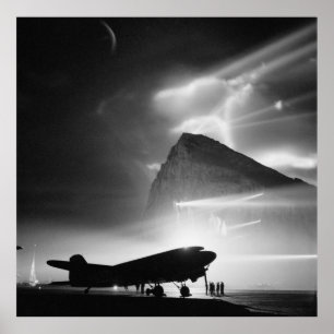 Douglas DC-3 of BOAC at Gibraltar (c1940) Poster