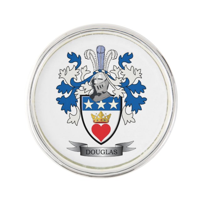 Douglas Family Crest Coat of Arms Pin (Front)