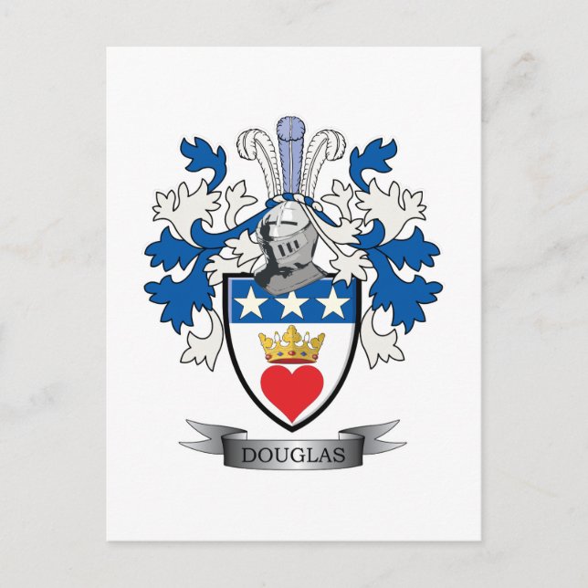 Douglas Family Crest Coat of Arms Postcard (Front)