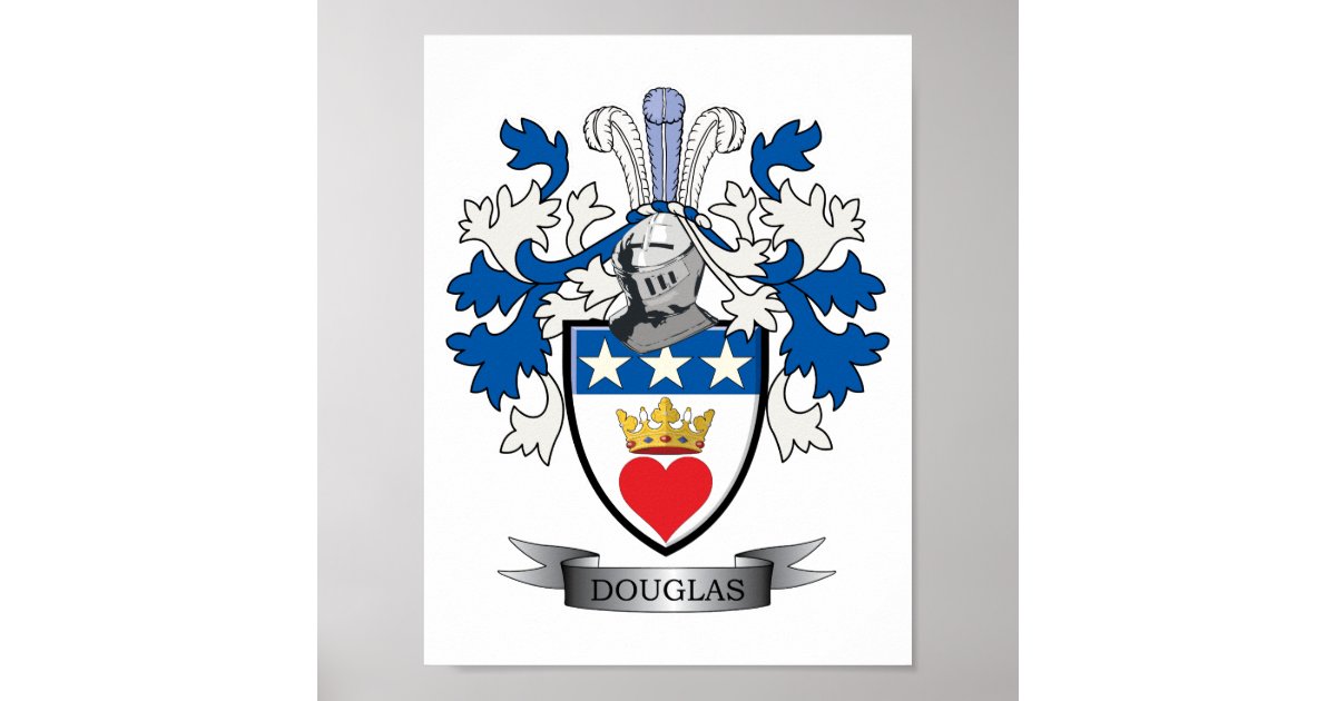 Douglas Family Crest Coat Of Arms Poster Douglas Family Crest Coat Of Arms Poster
