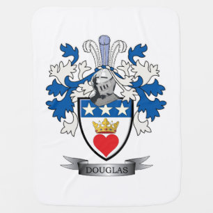 Douglas Family Crest Coat of Arms Receiving Blanket