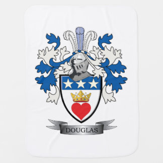 Douglas Family Crest Coat of Arms Receiving Blanket