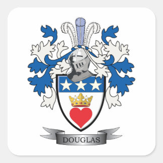 Douglas Family Crest Coat of Arms Square Sticker