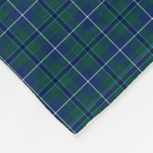 Douglas Family Navy Blue Modern Clan Tartan Fleece Blanket