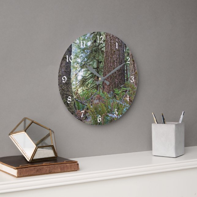 Douglas Fir Conifer Forest Large Clock (Office)