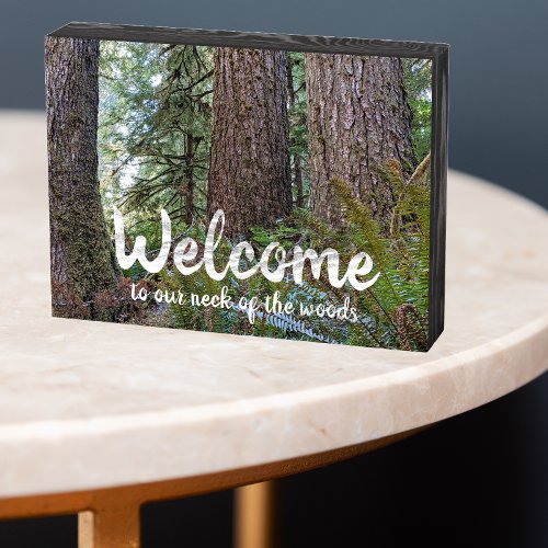 Douglas Fir Conifer Forest Welcome Wooden Box Sign