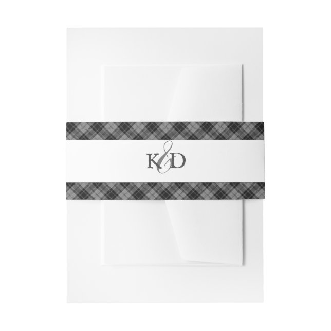 Douglas Gray Clan Tartan Scottish Plaid Invitation Belly Band (Front Example)