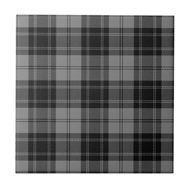 Douglas Grey Clan Hunting Tartan Plaid Pattern Ceramic Tile (Front)