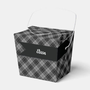 Douglas Grey Scottish Tartan Plaid Pattern Favor Boxes