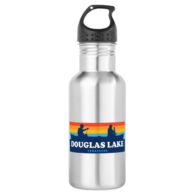 Douglas Lake Tennessee Canoe Stainless Steel Water Bottle (Front)