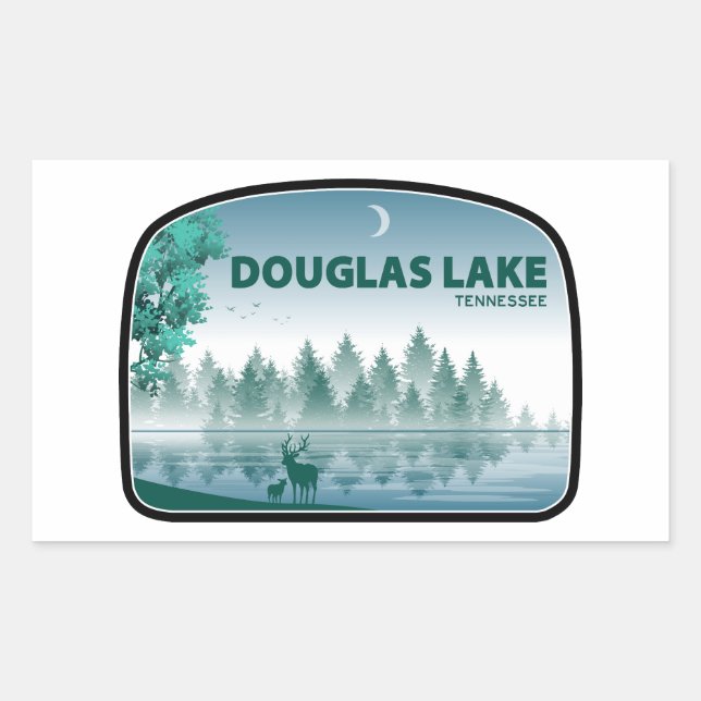 Douglas Lake Tennessee Deer Rectangular Sticker (Front)