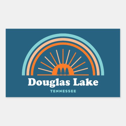 Douglas Lake Tennessee Rainbow Rectangular Sticker