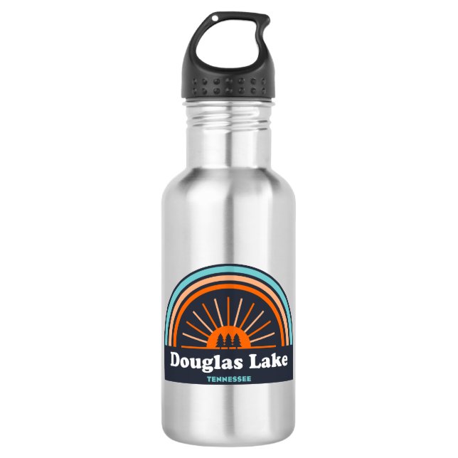 Douglas Lake Tennessee Rainbow Stainless Steel Water Bottle (Front)