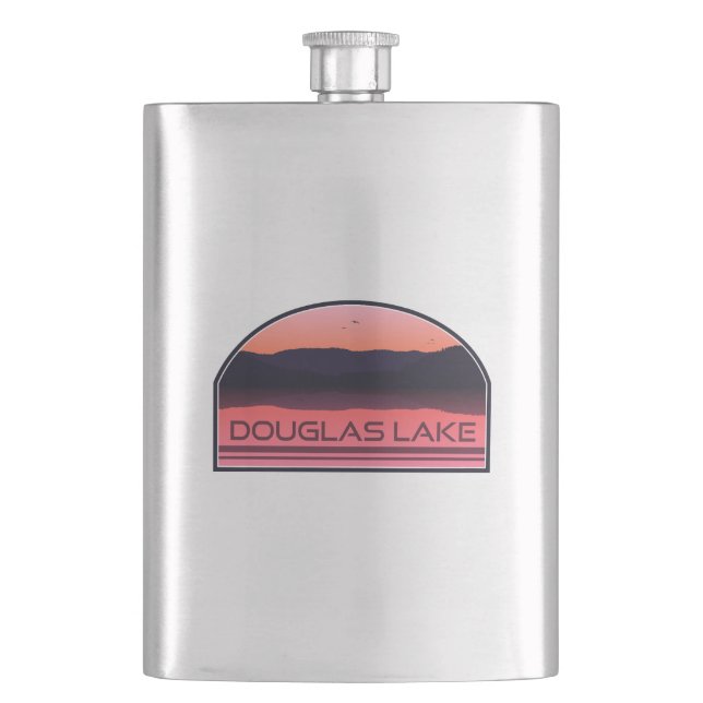 Douglas Lake Tennessee Red Sunrise Flask (Front)