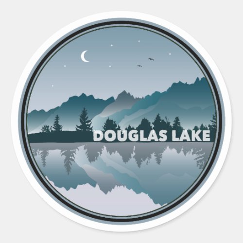 Douglas Lake Tennessee Reflection Classic Round Sticker