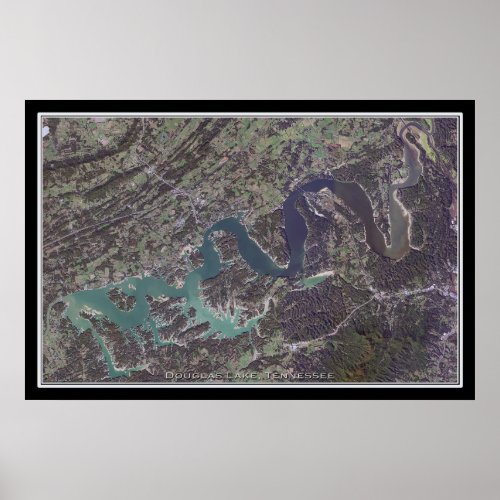 Douglas Lake Tennessee Satellite Poster Map