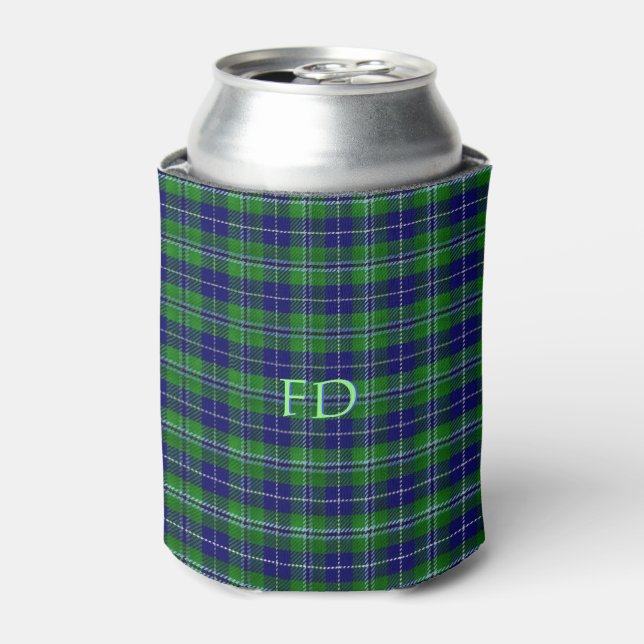 Douglas Official Tartan with monogram / initials Can Cooler (Can Front)