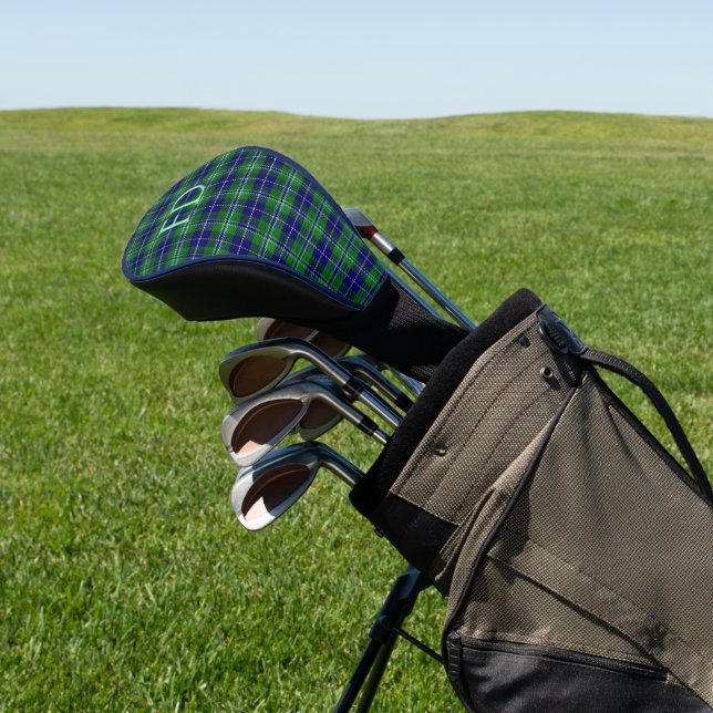 Douglas Official Tartan with monogram / initials Golf Head Cover (In Situ)